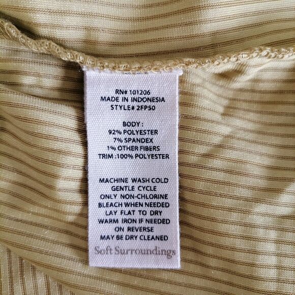 NWT Soft Surroundings Amber Green Textured Velvet Boyfriend Shirt L Shimmer - Picture 6 of 6